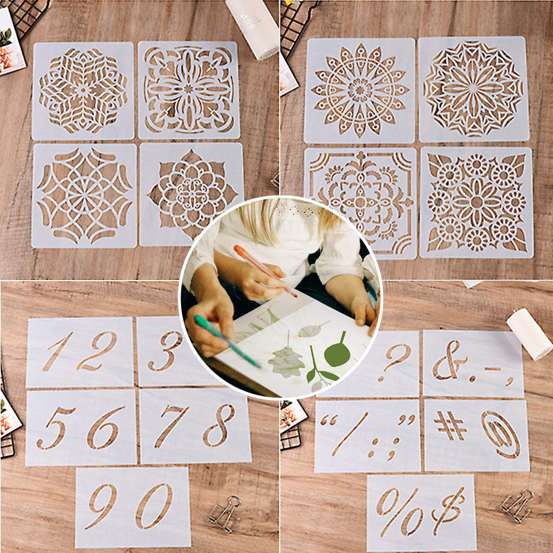 Aulufft 15 Pcs 7.5 mil Blank Stencil,12" x 12" Milky Translucent PET Stencils Sheets,Square Stencil Template Reusable Template Material for Making Your Own Stencils - Image 2
